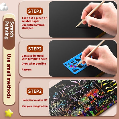 Children's Color Graffiti Paper Scraping Painting Books