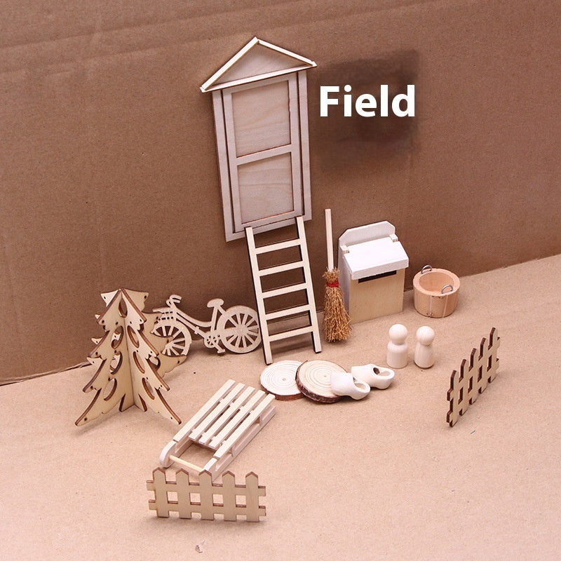 Dollhouse Christmas Decoration Solid Color Set