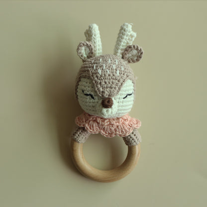 Handmade Crochet Rattles Toys Baby Teether Toy Kit