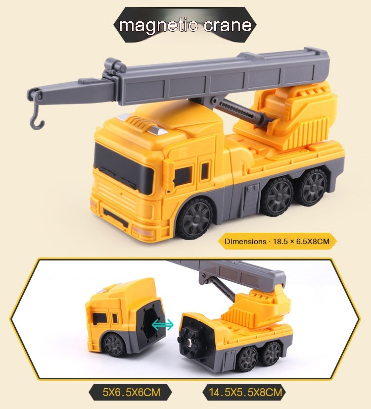 Children's Magnetic Inertia Variety Toy Robot Assembly Transformer Toy Car