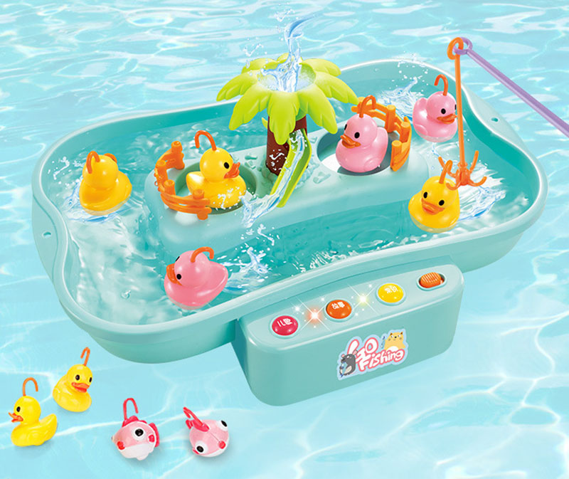Electric water cycle Fishing Toy 
Dynamic music, cool lighting 
Toy Rotating 19.5  22  32cm