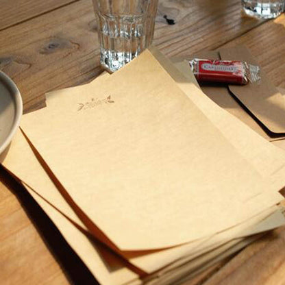 Vintage Kraft Paper Stationery Set 10 Sheet Set Plus 2 Small Notes