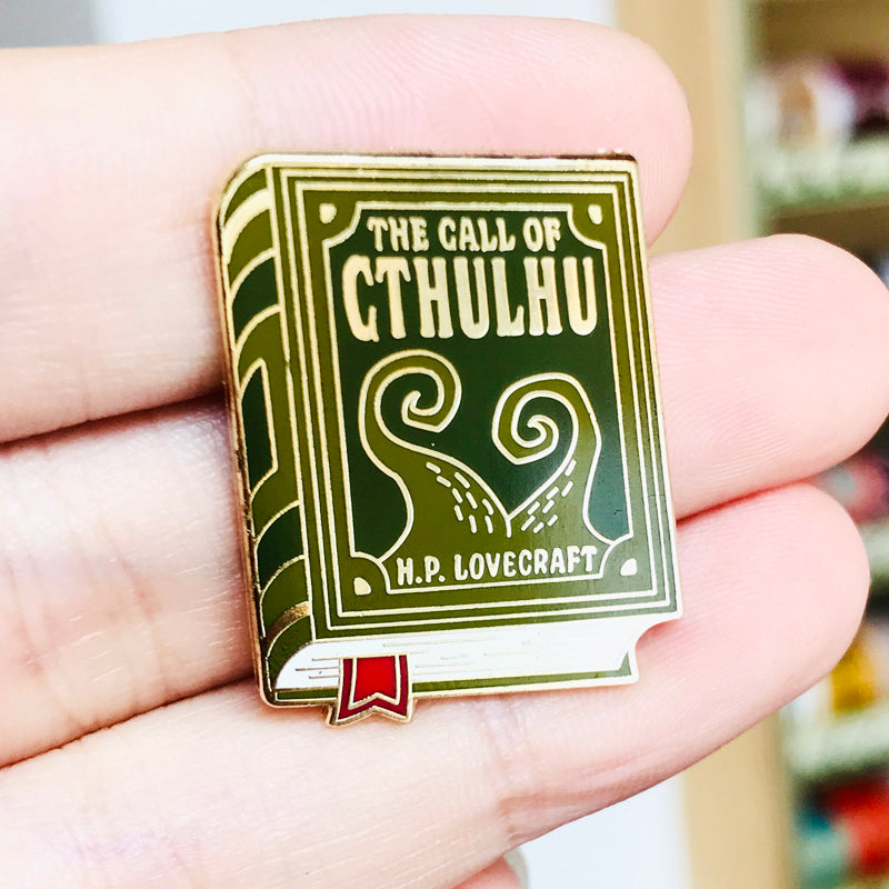 Masterpiece Badge Art Brooch Books Library Bookstore Reading Owl Cthulhu Galaxy