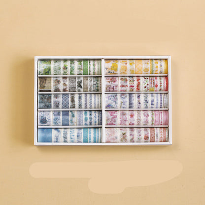 100 Rolls Of Hand Account Tape Antique Characters And Paper Tape Cute Color Salt Hand Account Material Spree Set