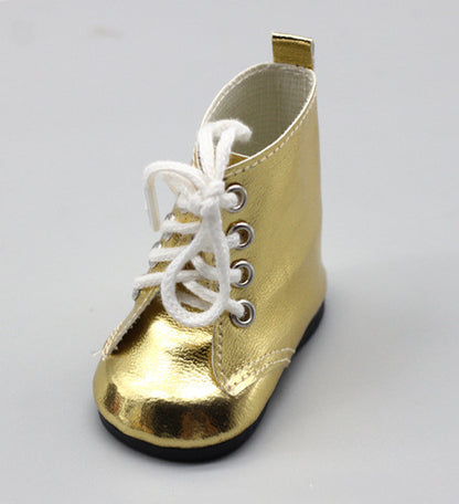 18 Inch Doll Lace-Up Boots American Doll PU Leather Shoes