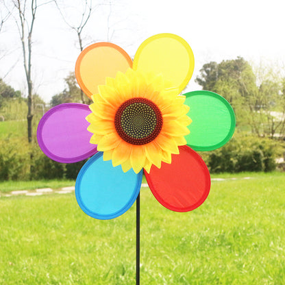 Children's Plastic Colorful Windmill Toy Outdoor Cartoon Material Windmill String Stall Toy