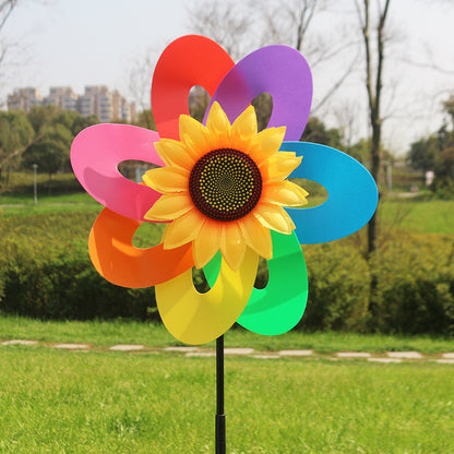 Children's Plastic Colorful Windmill Toy Outdoor Cartoon Material Windmill String Stall Toy