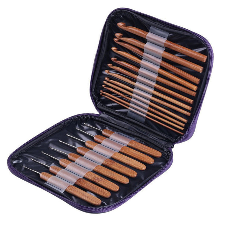 Bamboo Crochet DIY Handmade Crochet Tool Carbonized Bamboo Handle Crochet Sweater Stitch Set - LJ Enterprise