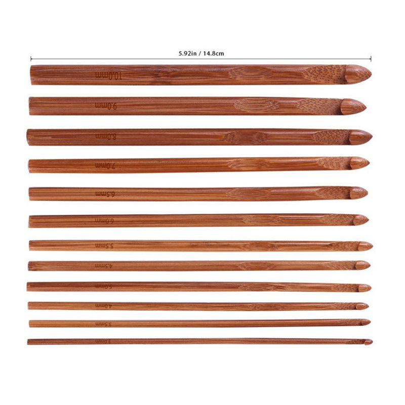 Bamboo Crochet DIY Handmade Crochet Tool Carbonized Bamboo Handle Crochet Sweater Stitch Set - LJ Enterprise