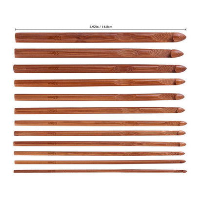 Bamboo Crochet DIY Handmade Crochet Tool Carbonized Bamboo Handle Crochet Sweater Stitch Set - LJ Enterprise