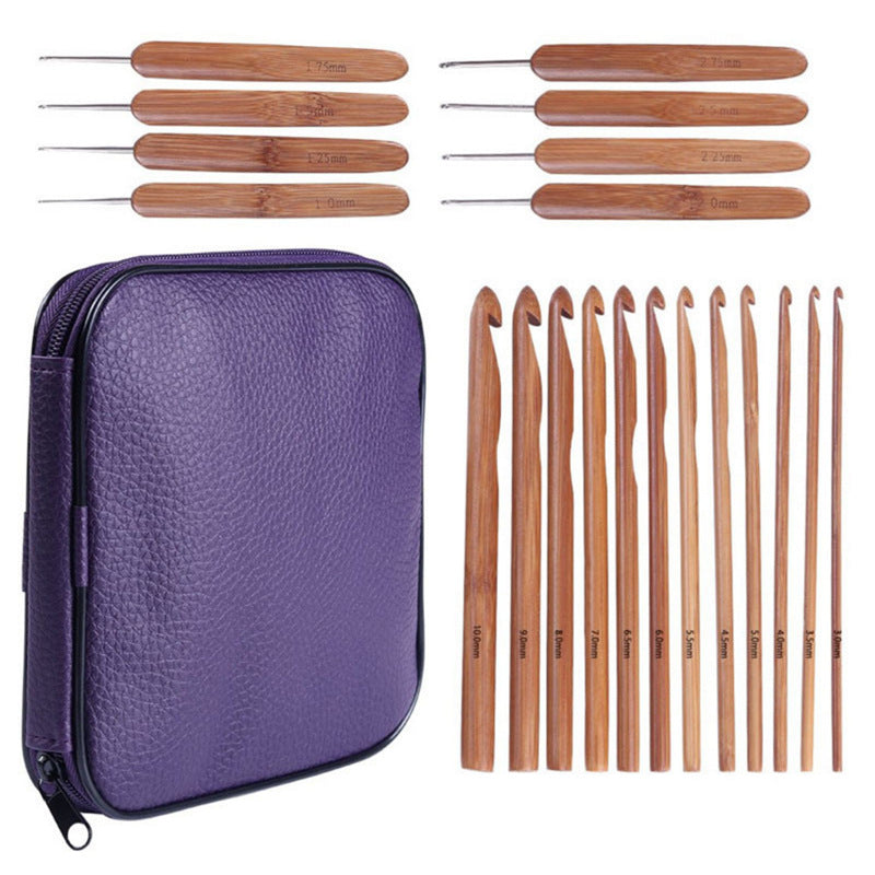Bamboo Crochet DIY Handmade Crochet Tool Carbonized Bamboo Handle Crochet Sweater Stitch Set - LJ Enterprise