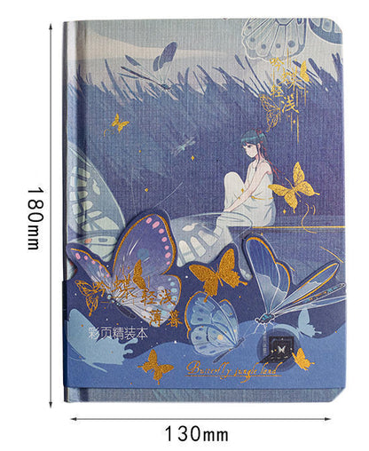 Butterfly Series Color Page Notebook Student's Diary A5 Creative Beautiful Hardcover Notebook