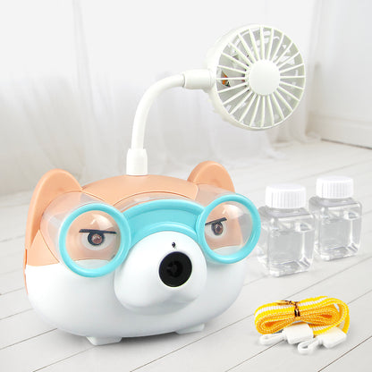 Children's Cartoon Electric Fan Bubble Machine