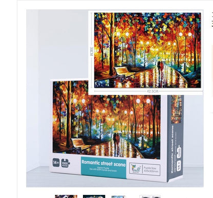 1000 Pieces Of Jigsaw Puzzle Children Adult Decompression Super Difficult Cartoon Animation Landscape Handmade Painting Gift Educational Toy