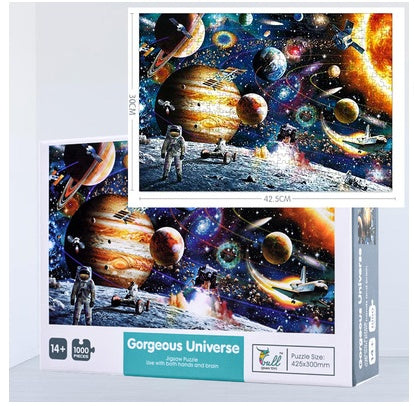 1000 Pieces Of Jigsaw Puzzle Children Adult Decompression Super Difficult Cartoon Animation Landscape Handmade Painting Gift Educational Toy