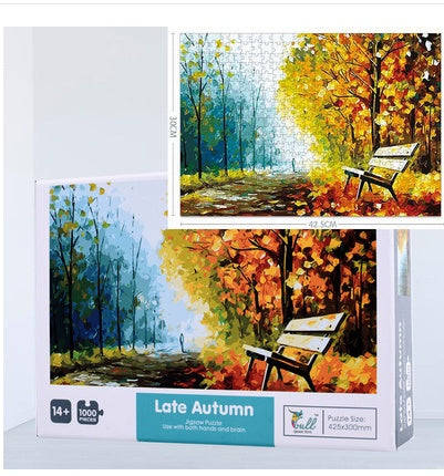 1000 Pieces Of Jigsaw Puzzle Children Adult Decompression Super Difficult Cartoon Animation Landscape Handmade Painting Gift Educational Toy