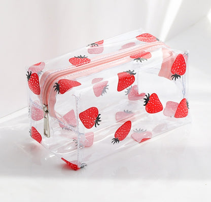 Japanese Cute Transparent Cosmetic Bag Large Capacity Portable New Super Fire Wash Storage Bag Korea Ins Wind