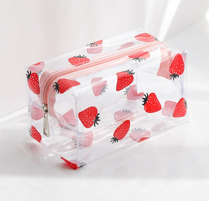Japanese Cute Transparent Cosmetic Bag Large Capacity Portable New Super Fire Wash Storage Bag Korea Ins Wind