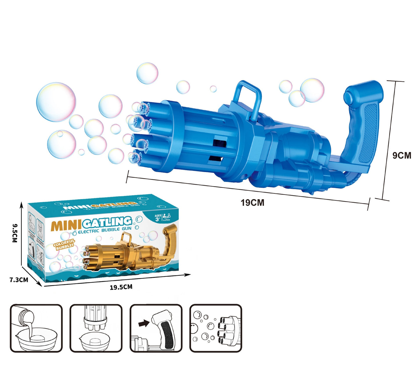 Semi-Automatic Electric Bubble Machine Toy