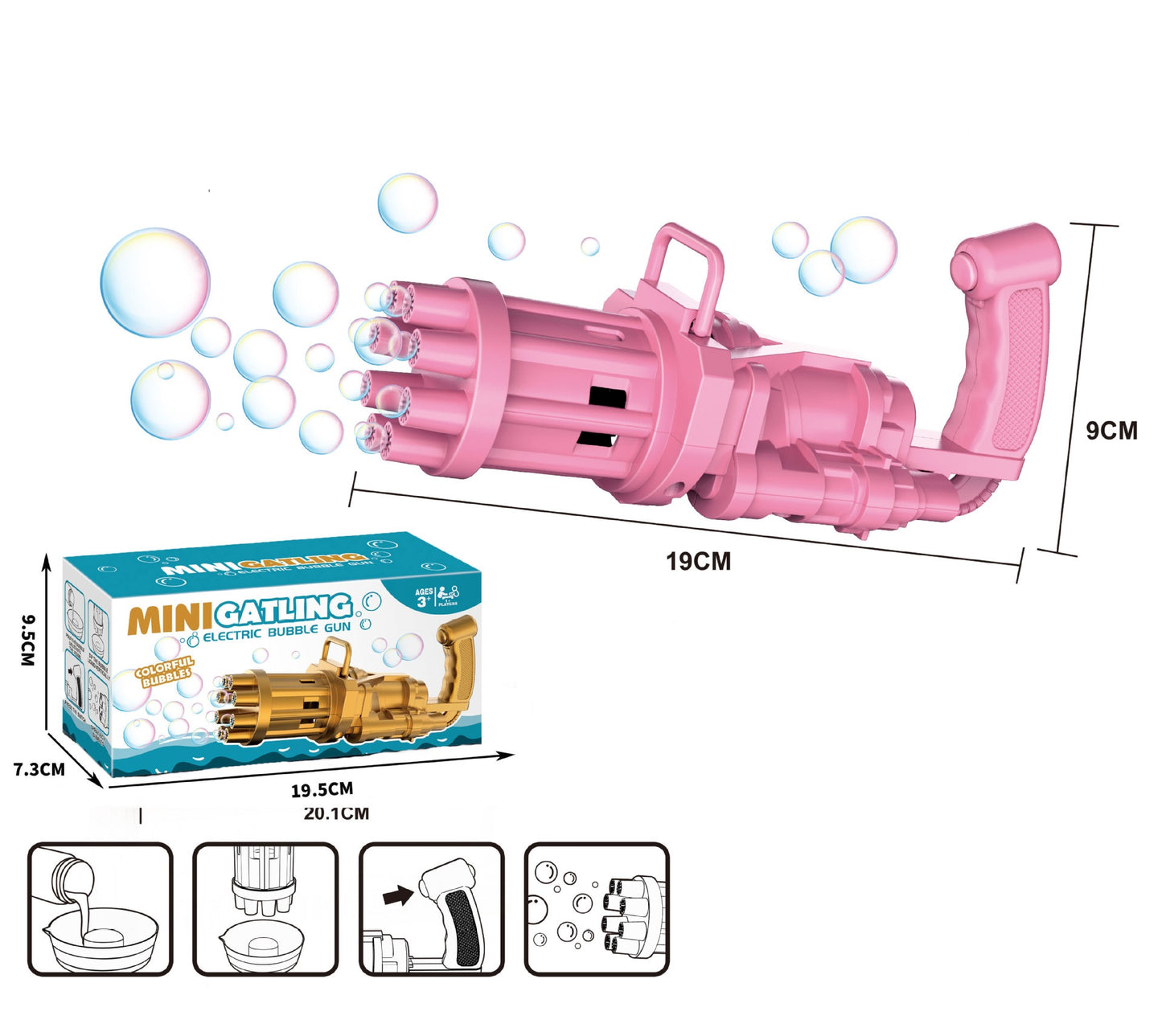 Semi-Automatic Electric Bubble Machine Toy