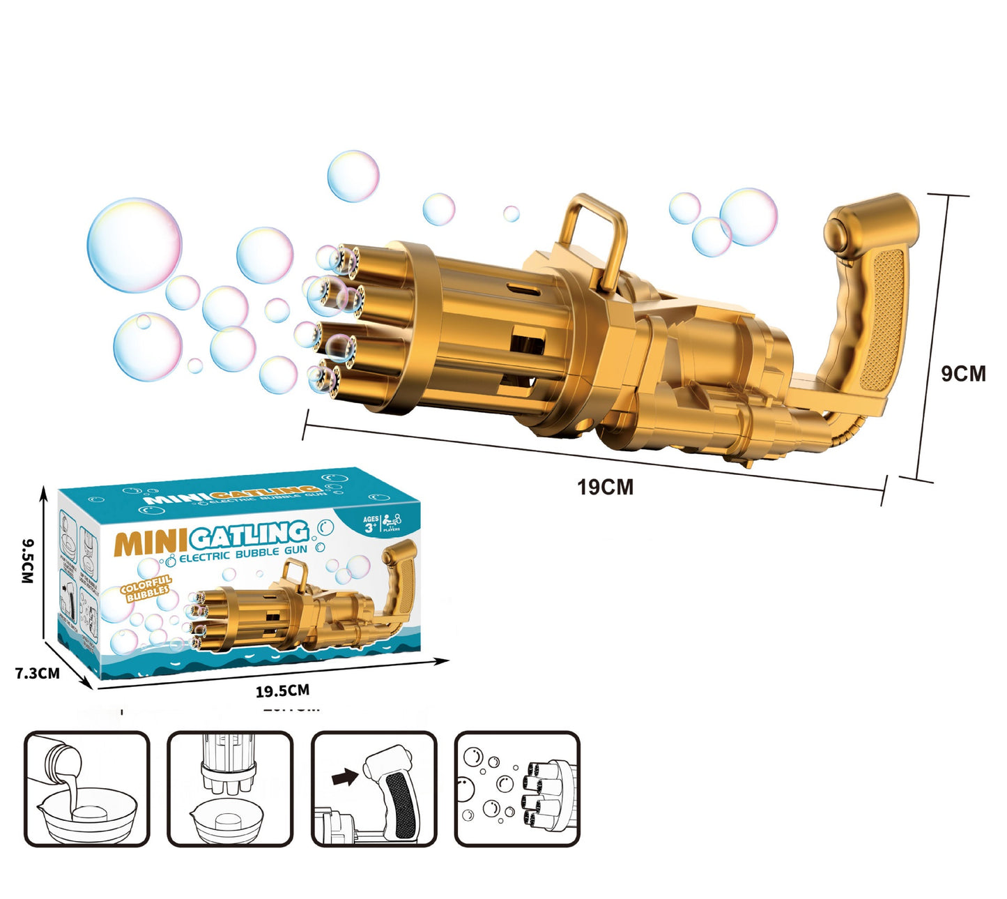Semi-Automatic Electric Bubble Machine Toy