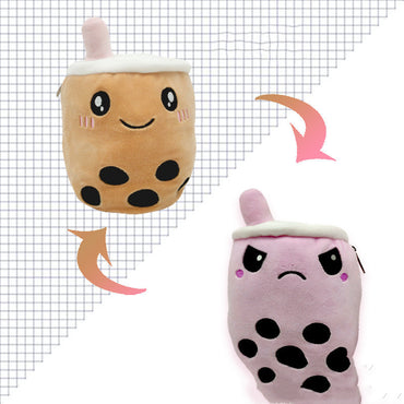 Milk Tea Cup Pillow, Xeative Double-Sided Double Epression Plush Doll