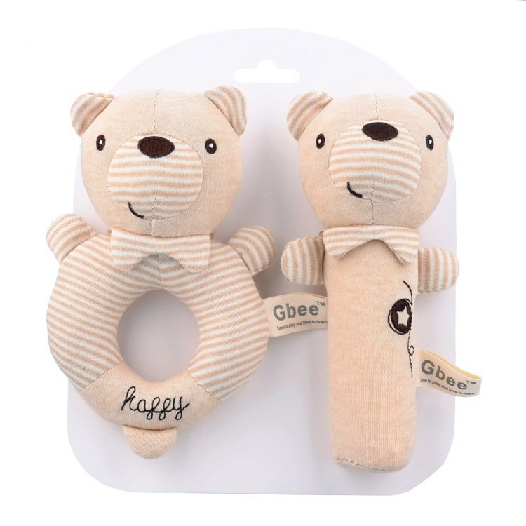 Cotton Round Rattle Stick Baby Soothing Toy For Infants And Toddlers