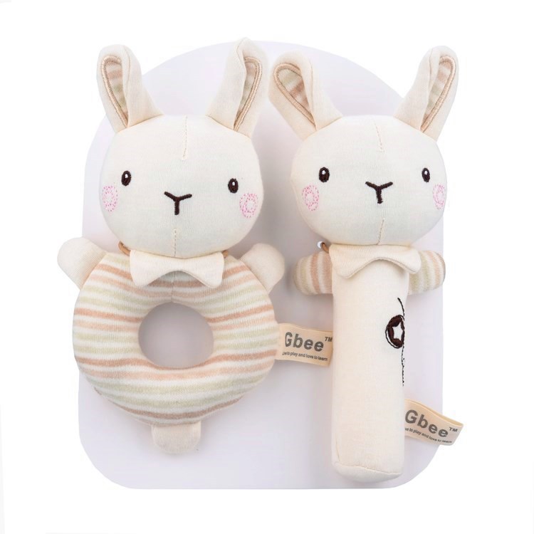 Cotton Round Rattle Stick Baby Soothing Toy For Infants And Toddlers