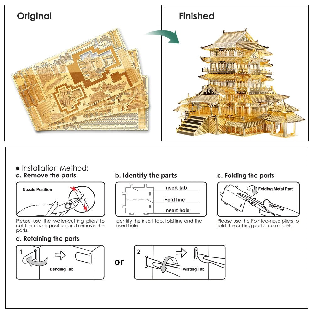 Metal Assembly Model 3D Three-dimensional Ancient Architecture