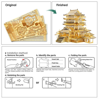 Metal Assembly Model 3D Three-dimensional Ancient Architecture