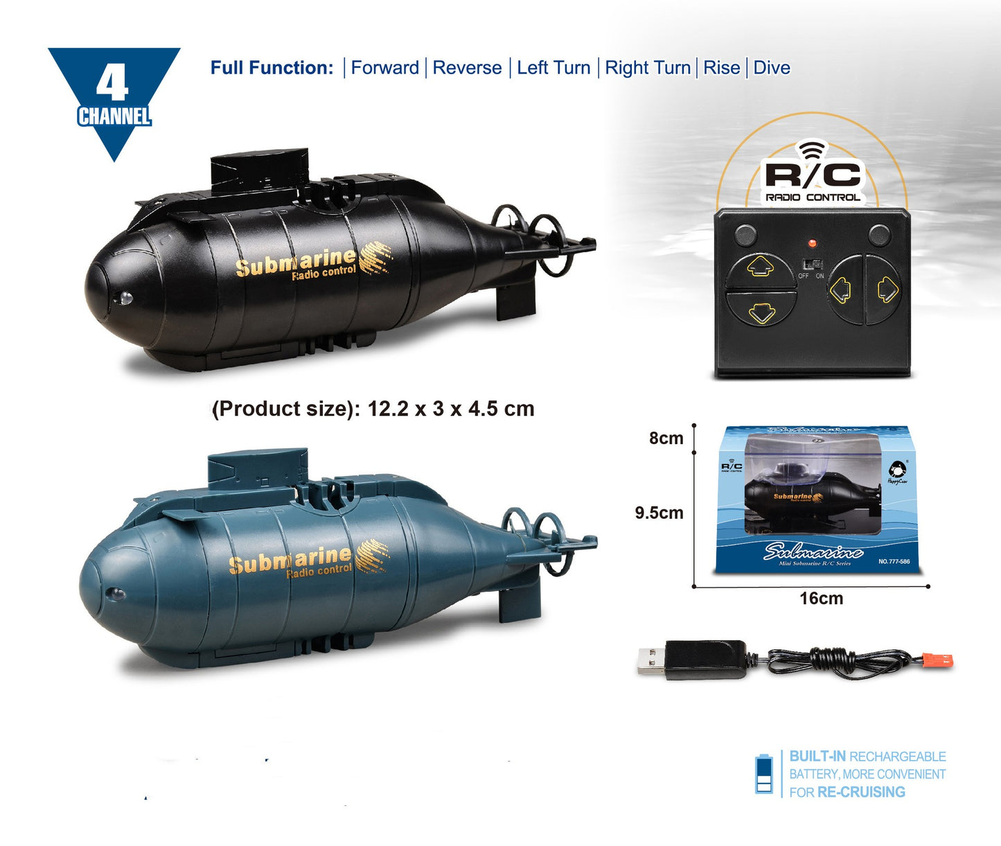 Mini Wireless Remote Control Submarine Toy