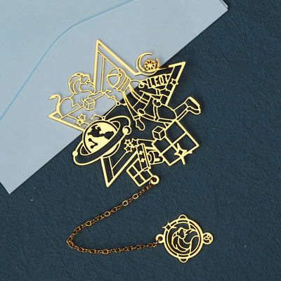 Twelve Constellations Series Metal Bookmark Brass Hollowed Out
