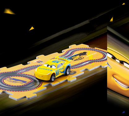 Electric puzzle track car toy