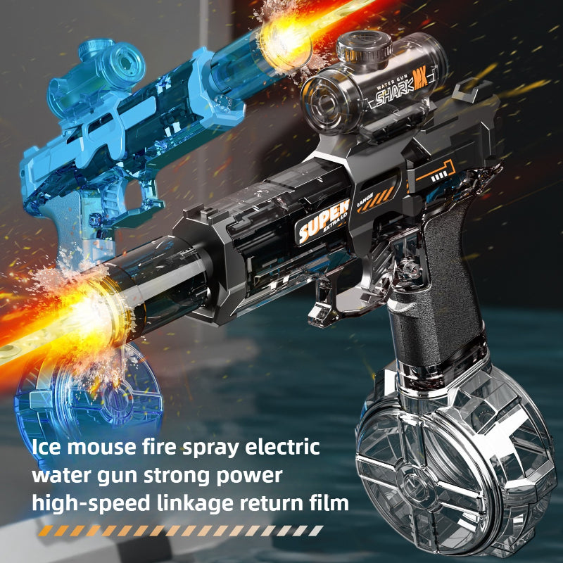 LED Lights Electric Water Guns Children Simulated Shooting Recoil Powerful Automatic Water Spray Gun Kids Summer Outdoor Toys - LJ Enterprise