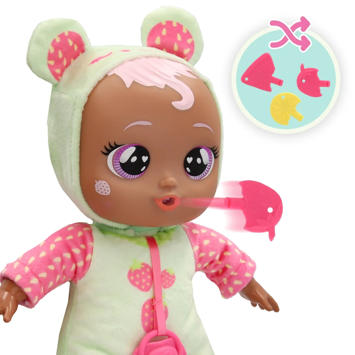 Mealtime Mindy 11.4" Baby Doll W/ 4 Accessories, 15 Sounds and Reactions