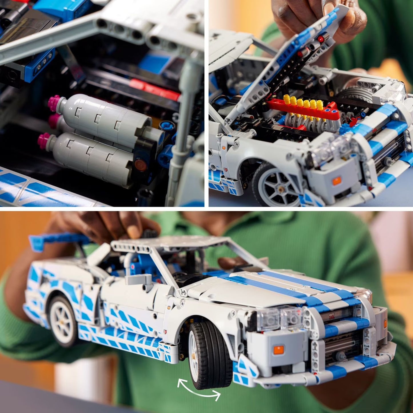 Technic 2 Fast 2 Furious Nissan Skyline GT-R (R34) Car Building Set, 1410 Pc.