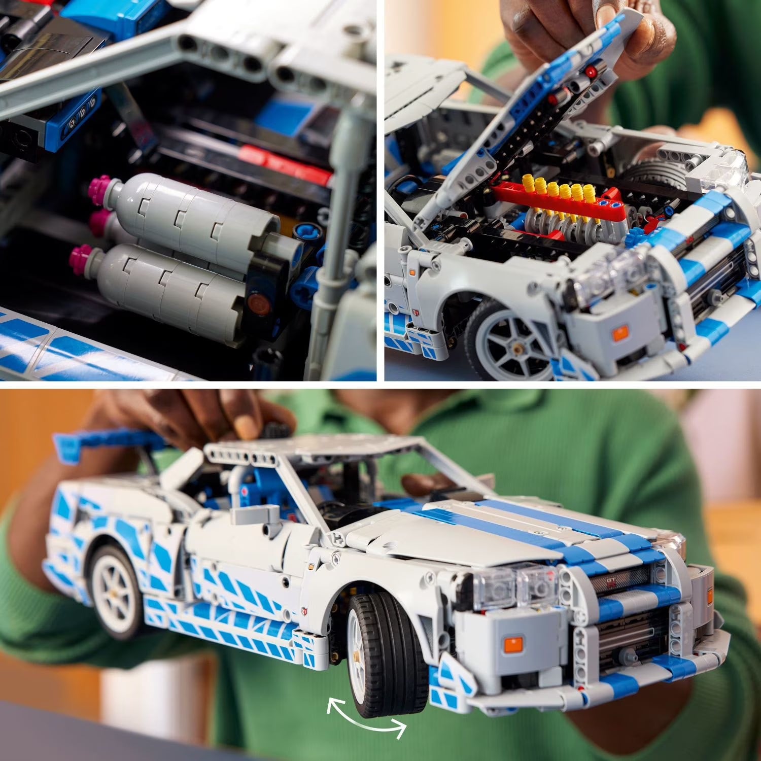 Technic 2 Fast 2 Furious Nissan Skyline GT-R (R34) Car Building Set, 1410 Pc.