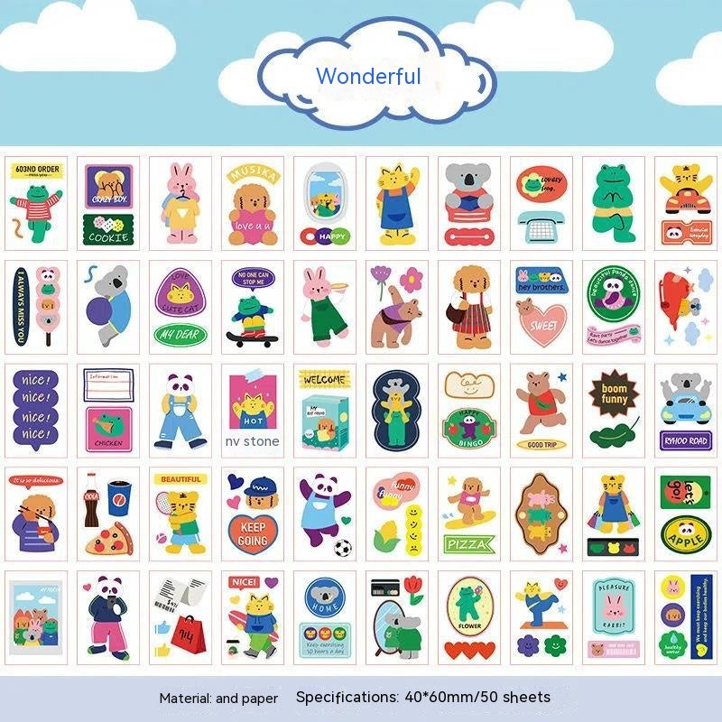 Stickers Hand Account Painting Heart Stickers Notebook Special Screen Protector Japanese Paper Cartoon Characters