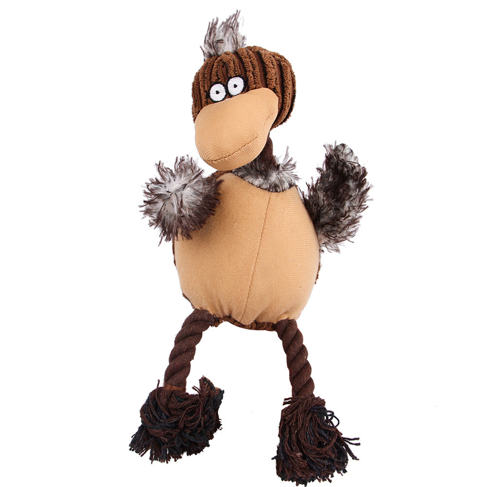 Pet Plush Molar Teeth Resistant To Bite And Sound Dog Cartoon Bird Sounding Toy