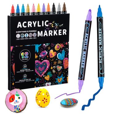 Household Stackable Dual-Tip Acrylic Markers
