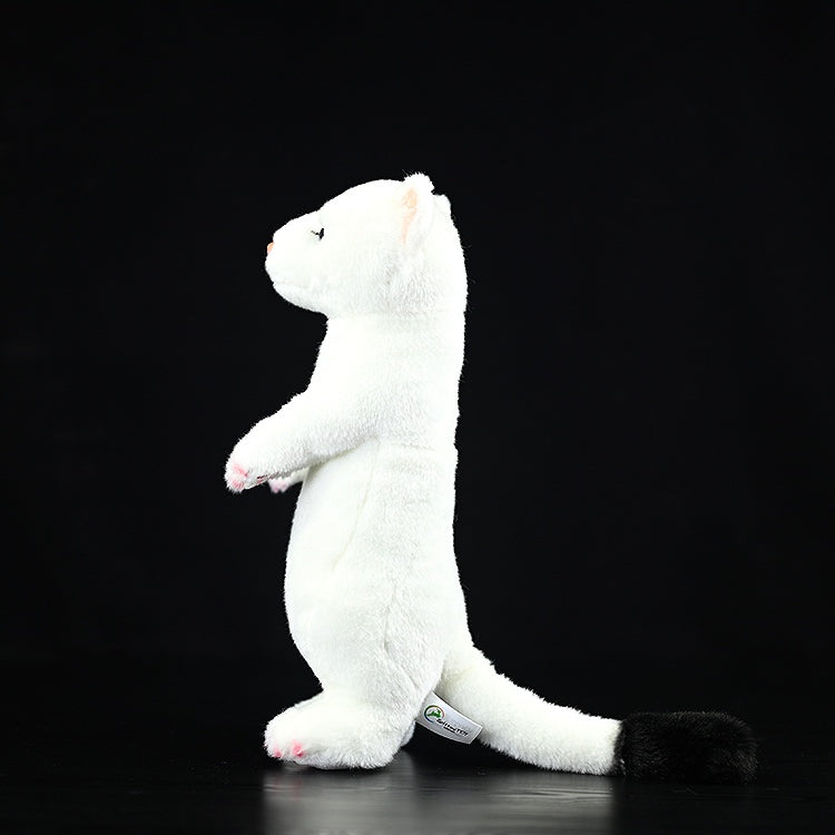 Standing White Ferret Plush Toy Snowplow Ferret Dolls