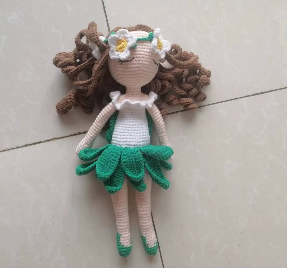 Custom Color Organic Cotton Handmade Girl Doll Girl Ballerina Knitted Doll Gift L for Children'S Day Christmas Day
