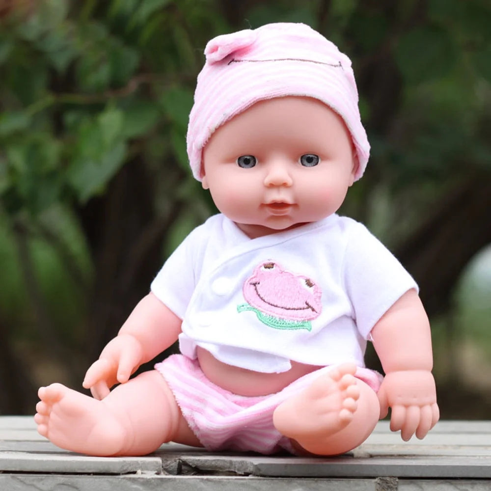 11.8" Realistic Baby Girl Doll Toy Silicone Baby Doll Birthday Christmas Gift for Toddlers 1-3