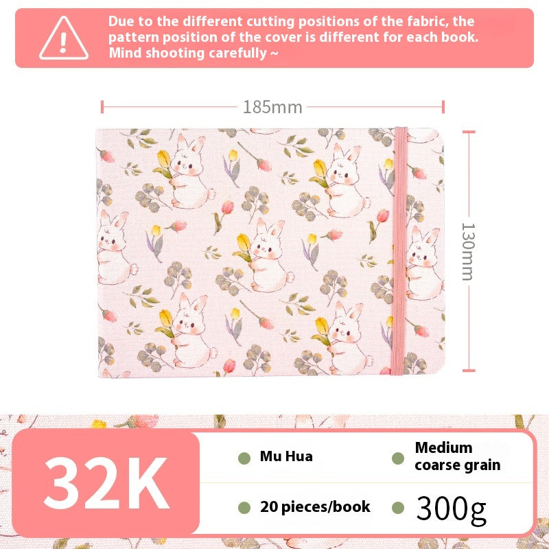 Feiluniao Watercolor Notebook Fabric Handmade Mini Portable Portable Character Sketch Hand Painted Graffiti Drawing Book