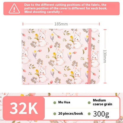 Feiluniao Watercolor Notebook Fabric Handmade Mini Portable Portable Character Sketch Hand Painted Graffiti Drawing Book
