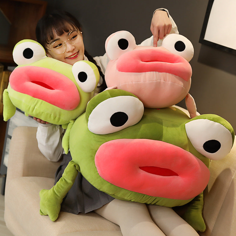 Big mouth frog plush toy doll