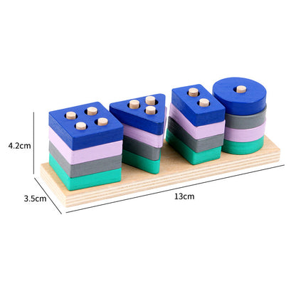 Four sets of columns for children wooden block