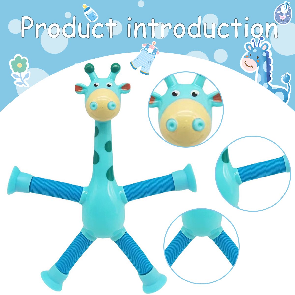 Giraffe Tubes Sensory Toys Novelty Spring Fidget Toy Stretch Tube Stress Relief Toy