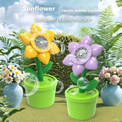 Cross-border Automatic Rose Sunflower Street Lamp Bubble Machine