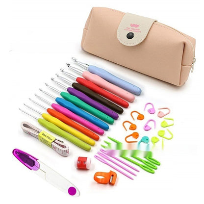 Crochet Needle Beard Pack Crochet Hook Set Colorful TPR Soft Handle Crochet - LJ Enterprise